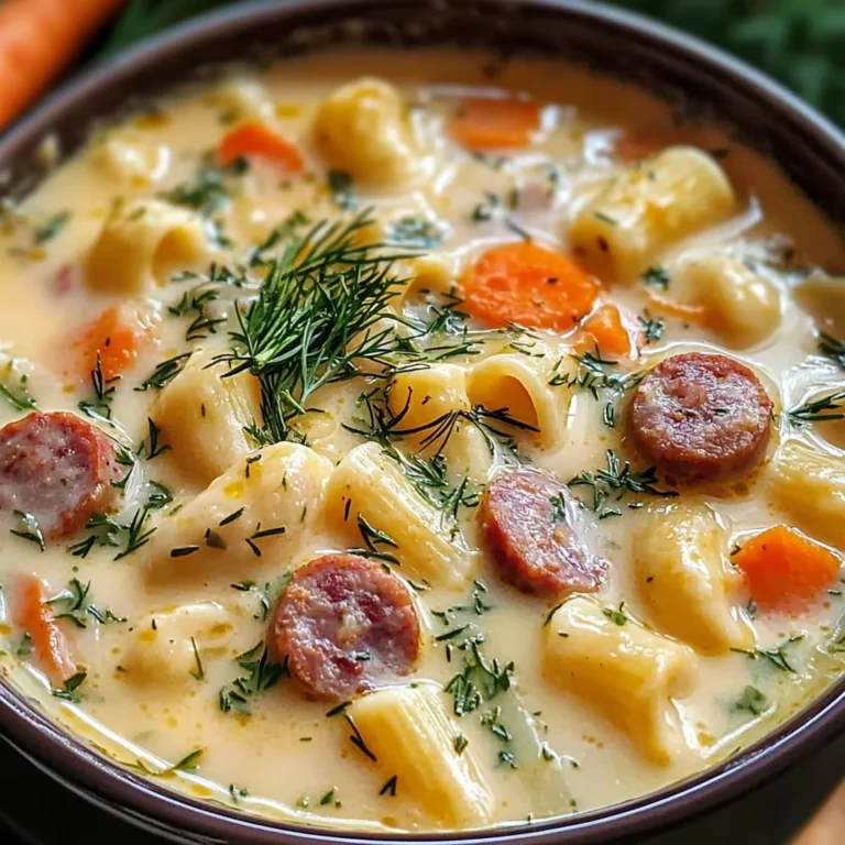 Kremowa zupa z fasolką, makaronem i kiełbasą – smak domowego ciepła