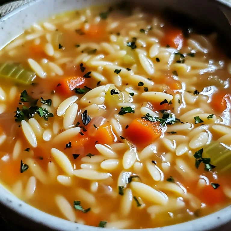Rozgrzewająca włoska zupa z makaronem orzo, idealna na chłodne dni