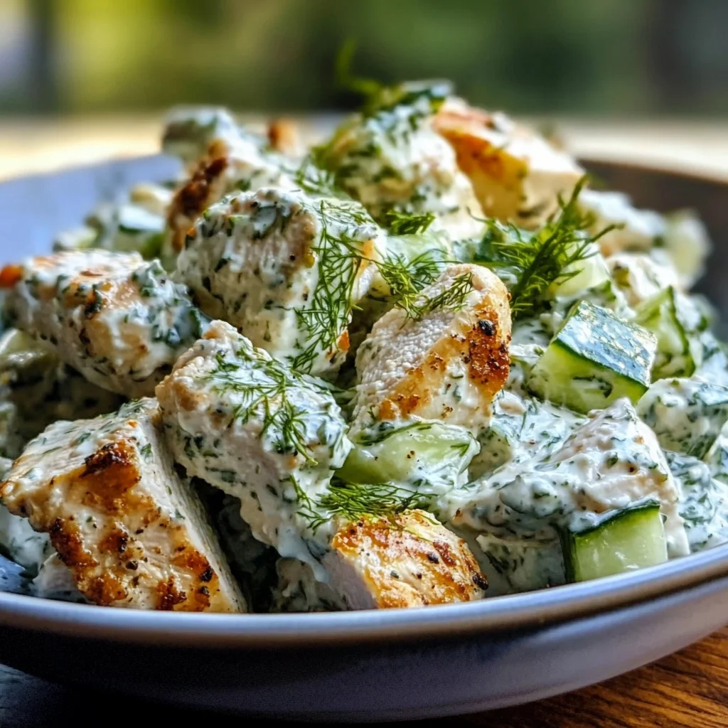Tzatziki chicken sala - pyszna w 30 minut dla niebiańskiego smaku